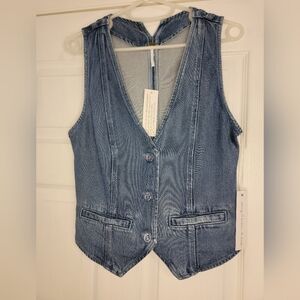 NWT Young Fabulous & Broke Veda Denim Vest Size Small